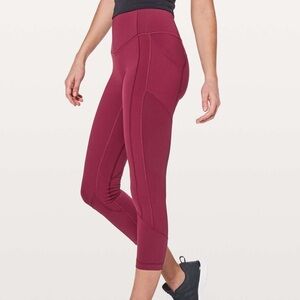 lululemon athletica Burgundy Ankle Cropped Leggings
